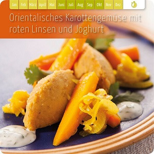 Orientalisches Karottengemüse mit roten Linsen & Joghurt