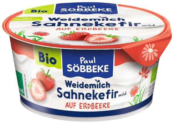 Produktfoto zu Sahne Kefir auf Frucht Erdbeere - 150g