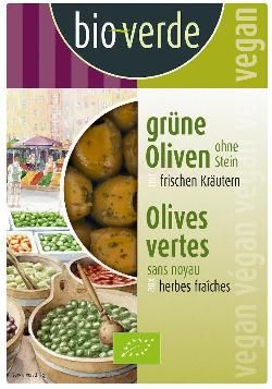 Produktfoto zu Bio Verde Grüne Oliven - 150g