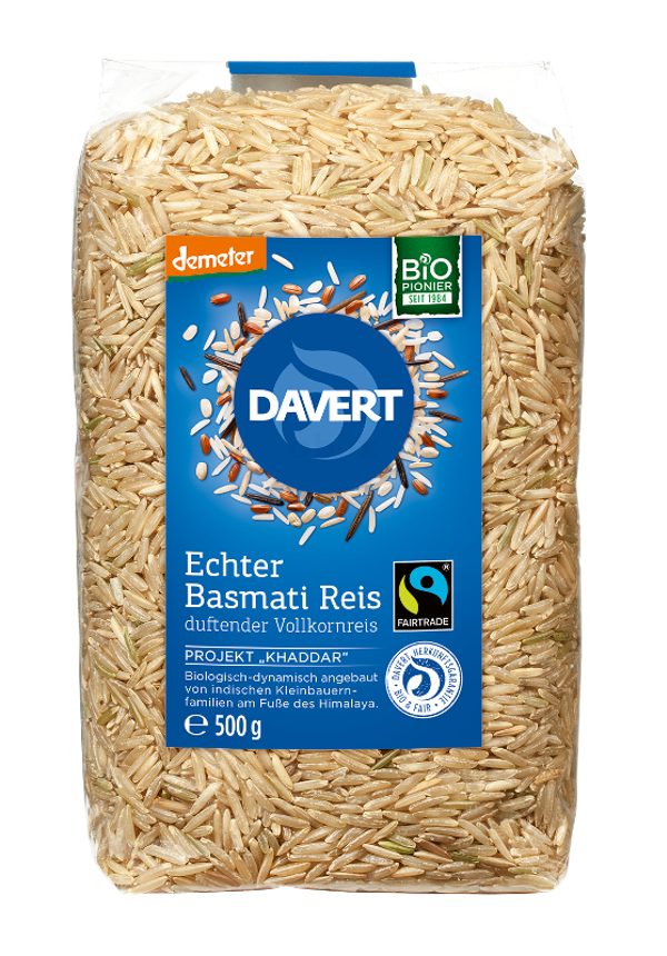 Produktfoto zu Davert Echter Vollkorn Basmati Reis - 500g