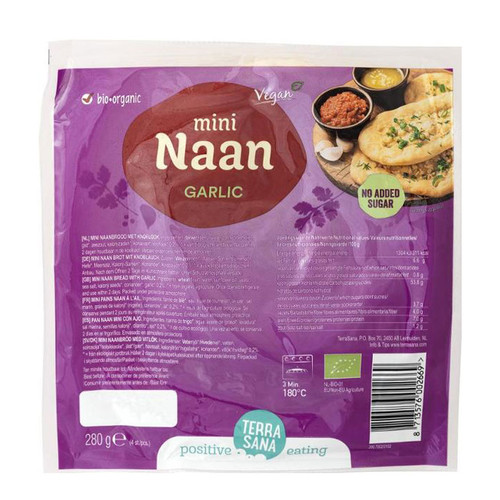 TerraSana Mini Naanbrot Knoblauch - 280g