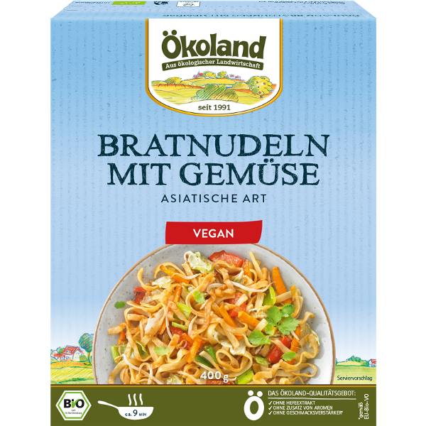 Produktfoto zu Ökoland Bratnudeln mit Gemüse - 400 g