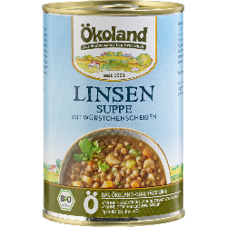 Produktfoto zu Ökoland Linsensuppe mit Würstchen - 400g