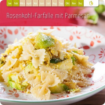 Rosenkohl-Farfalle mit Parmesan