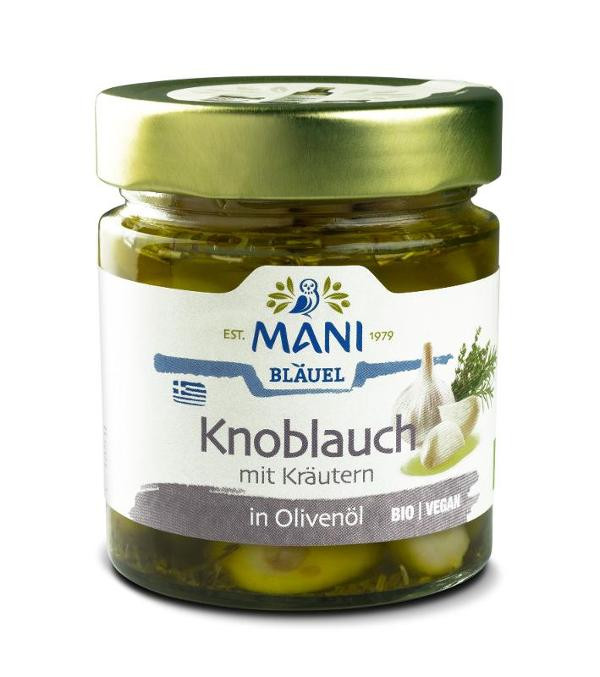 Produktfoto zu Mani Knoblauch in Olivenöl - 185 g