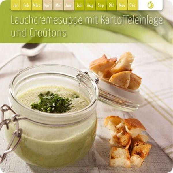 Produktfoto zu Lauchcremesuppe mit Kartoffeleinlage & Croutons