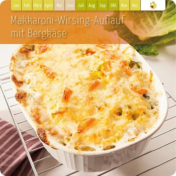 Makkaroni-Wirsing-Auflauf mit Bergkäse