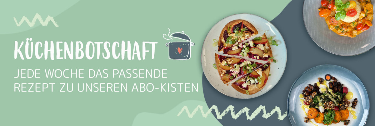 Jede Woche das passende Rezept zu unseren Abo-Kisten. Gesund und Lecker kochen einfach gemacht.