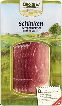 Produktfoto zu Ökoland Premium Schinken, luftgetrocknet - 80g