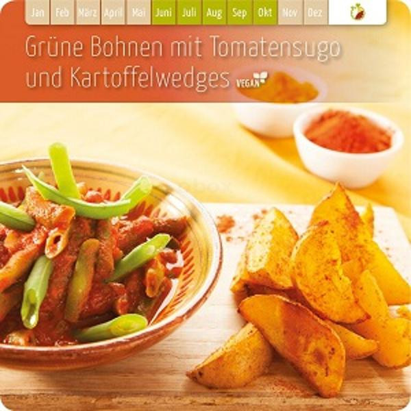 Produktfoto zu Grüne Bohnen mit Tomatensugo & Kartoffelwedges